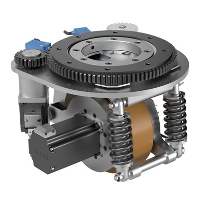 Горизонтальное приводное колесо с пружинными продичными